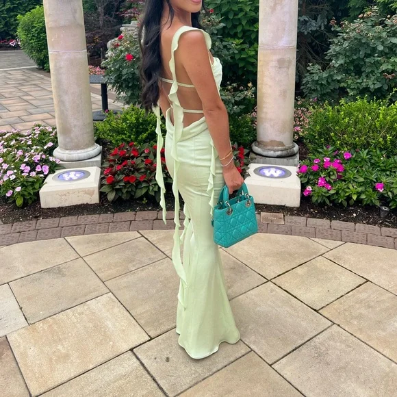 nana jacqueline caroline dress green Mismatched Dark Green Satin Mermaid Side Slit Long Bridesmaid Dresses –  GordressYou